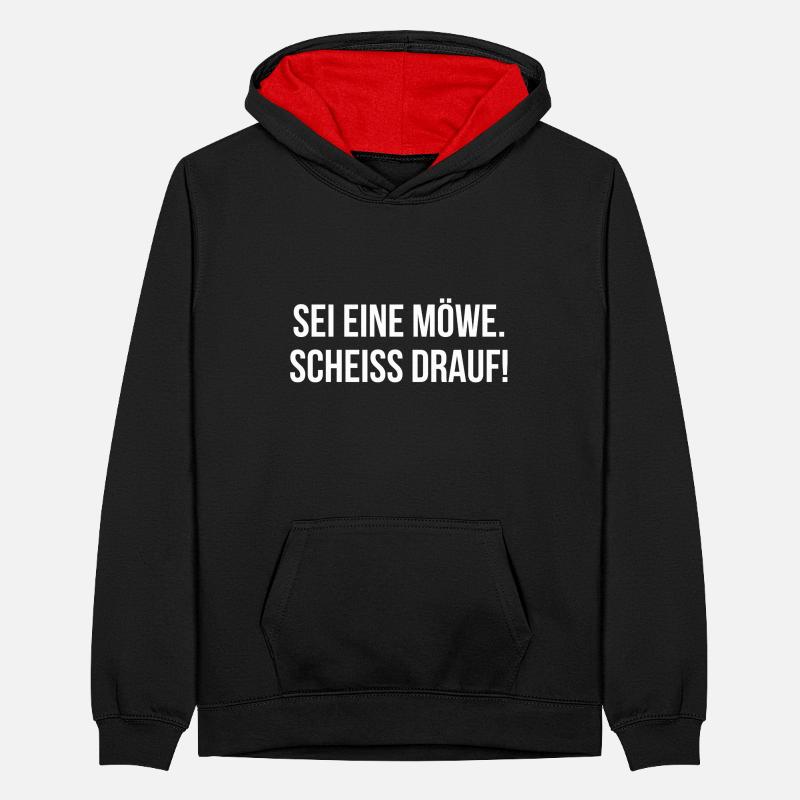 Sei eine Möwe scheiss drauf Teenager Kontrast-Hoodie