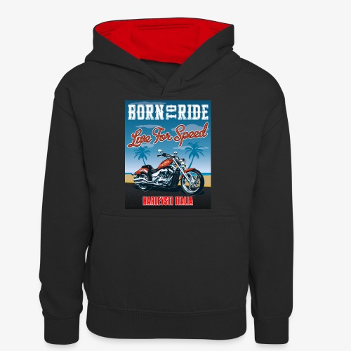 Summer 2021 - Born to ride - Teenager Kontrast-Hoodie