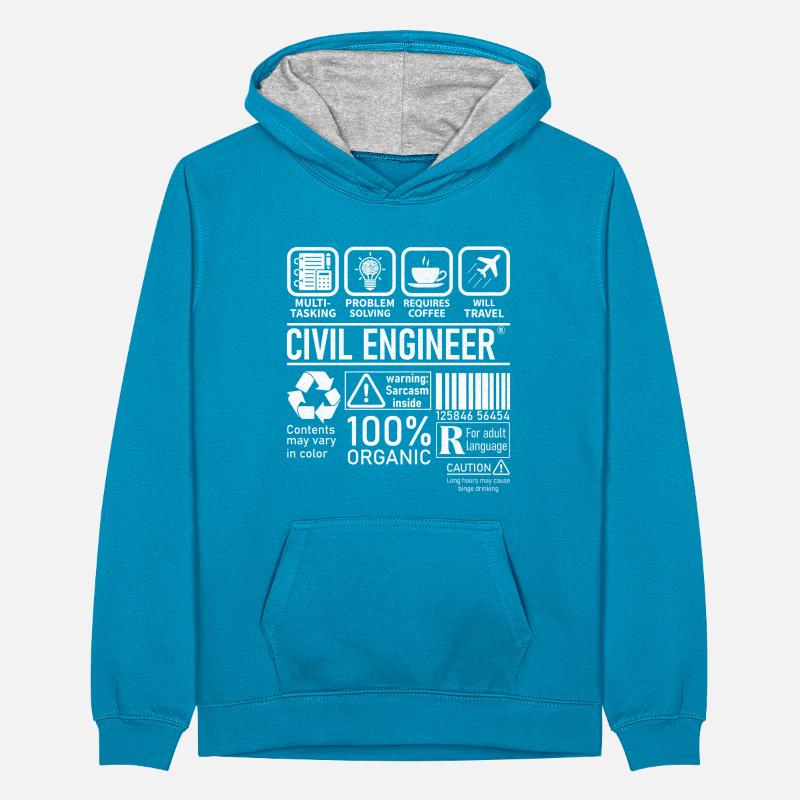 Civil Engineer multi tasking problem solving Teenager Kontrast-Hoodie