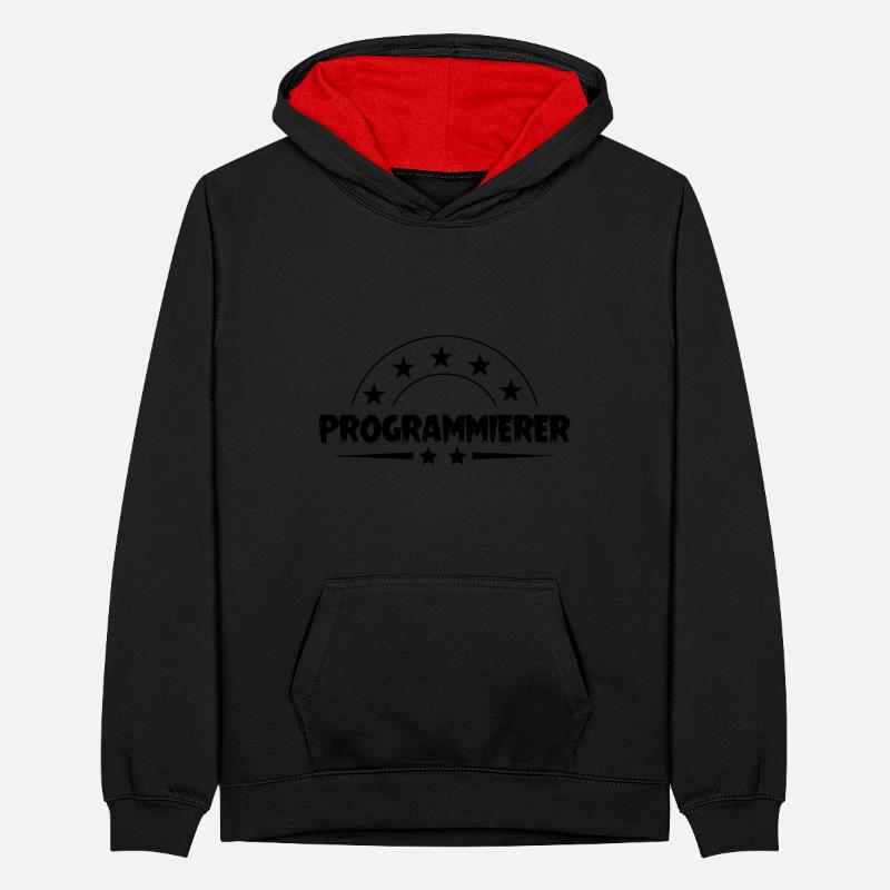 Programmierer Beruf Teenager Kontrast-Hoodie