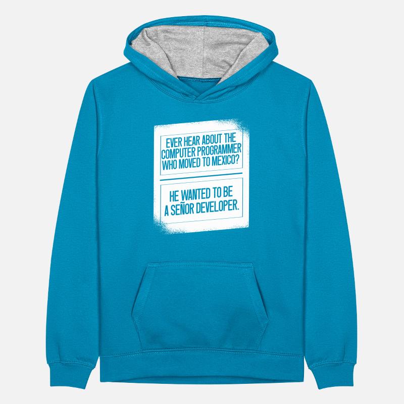 Programmierer Coder Software Entwickler Teenager Kontrast-Hoodie