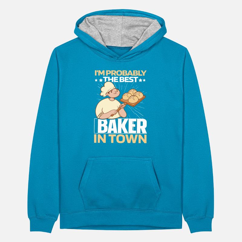 Baking Baker Bakery Sweat à capuche contrasté Ado
