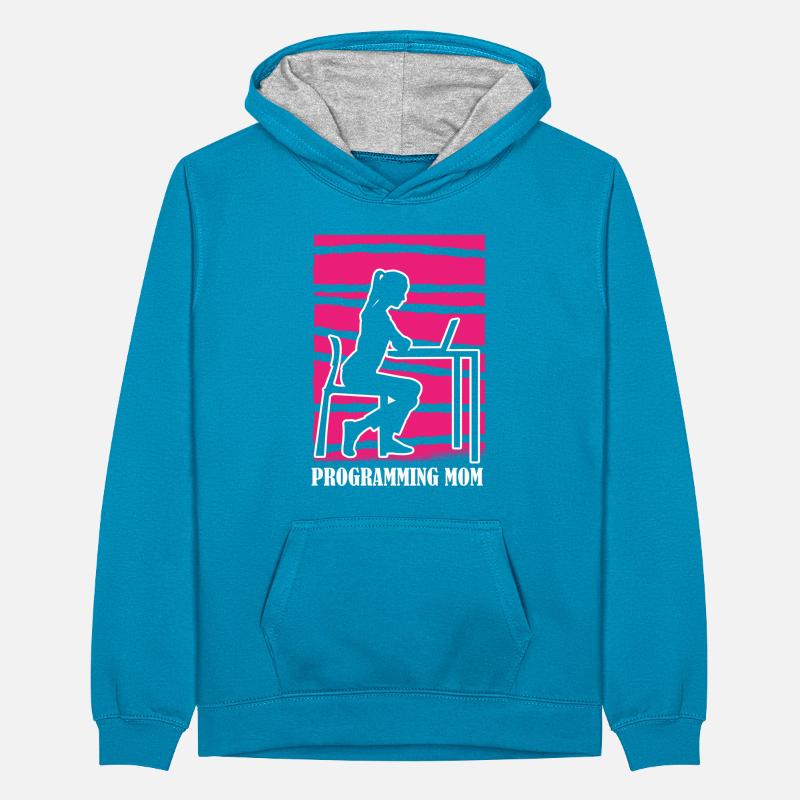 Entwickler Coder Programmierer Mama Teenager Kontrast-Hoodie