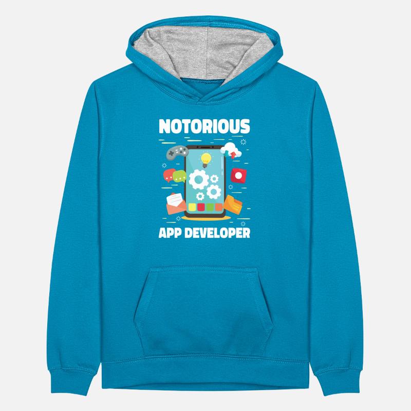 Développeur Coder Programmer App Sweat à capuche contrasté Ado