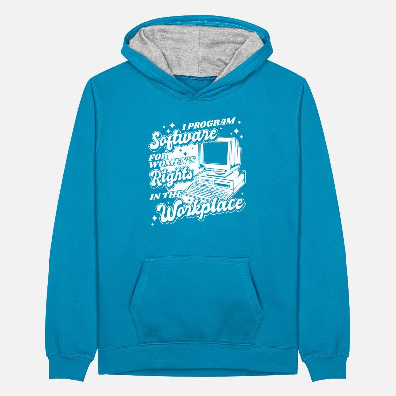 Entwickler Coder Programmierer Computer Teenager Kontrast-Hoodie