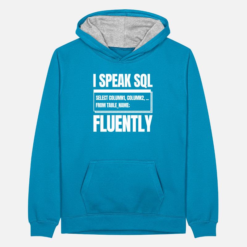 Développeur Codeur Programmeur SQL Sweat à capuche contrasté Ado