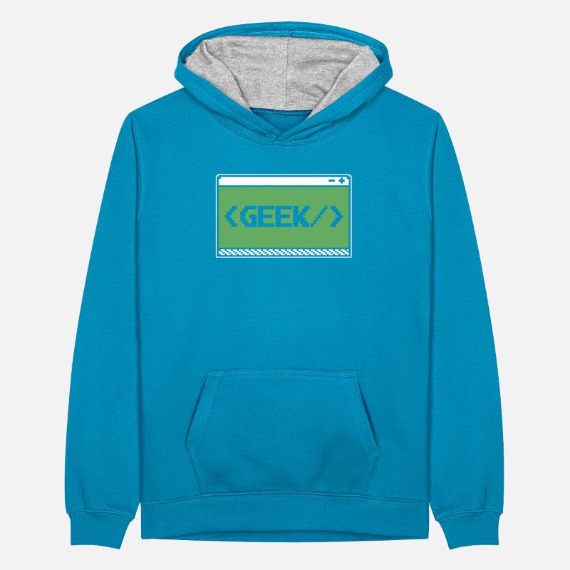 Developer Coder Programmer Geek Teenager Contrast Hoodie
