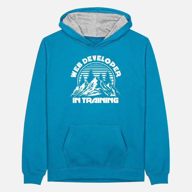 Web Entwickler Webdeveloper Ausbildung Teenager Kontrast-Hoodie