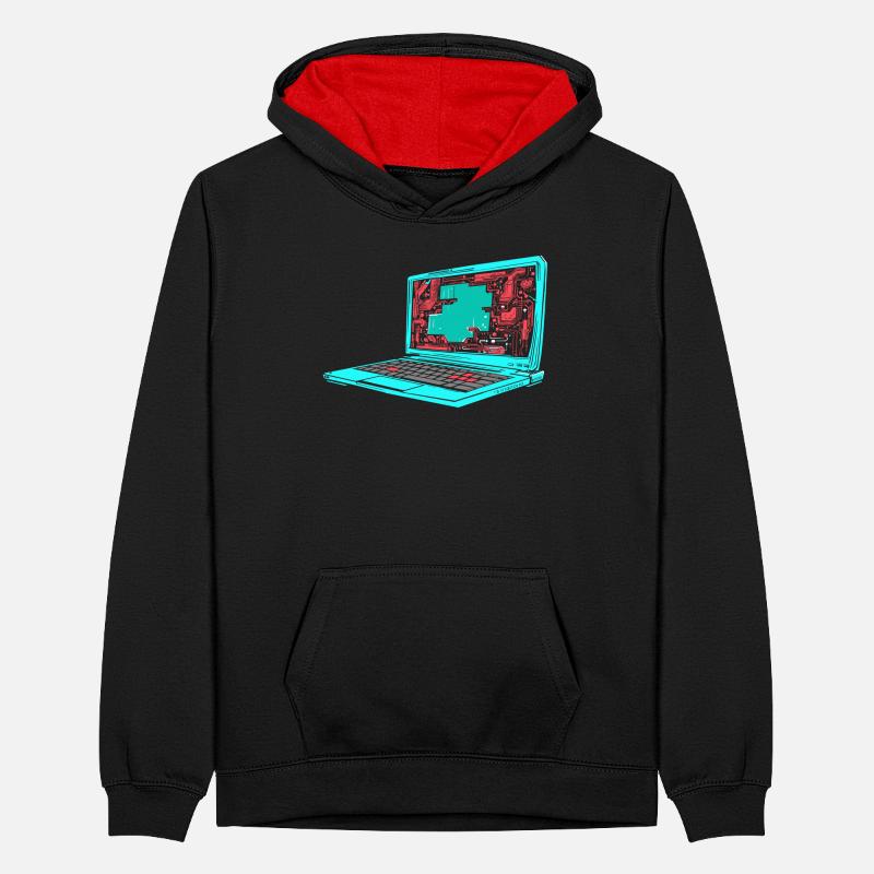 Développeur, Codeur, Programmeur Sweat à capuche contrasté Ado