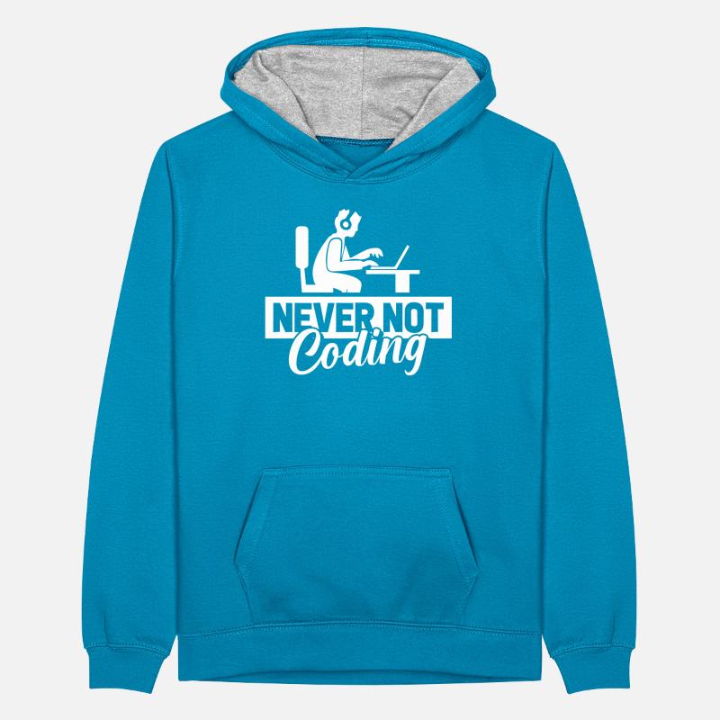 Developer Coder Programmer Teenager Contrast Hoodie