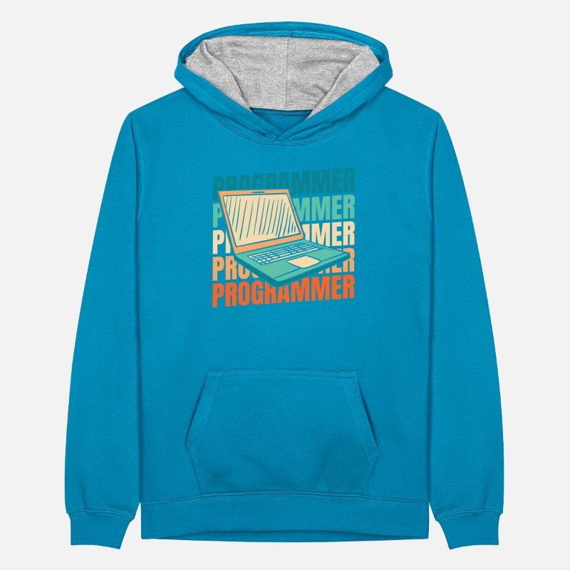 Developer Coder Programmer Teenager Contrast Hoodie