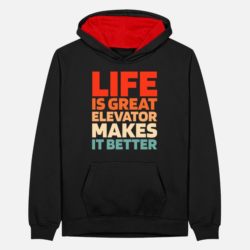 Elevator Elevator Teenager Contrast Hoodie