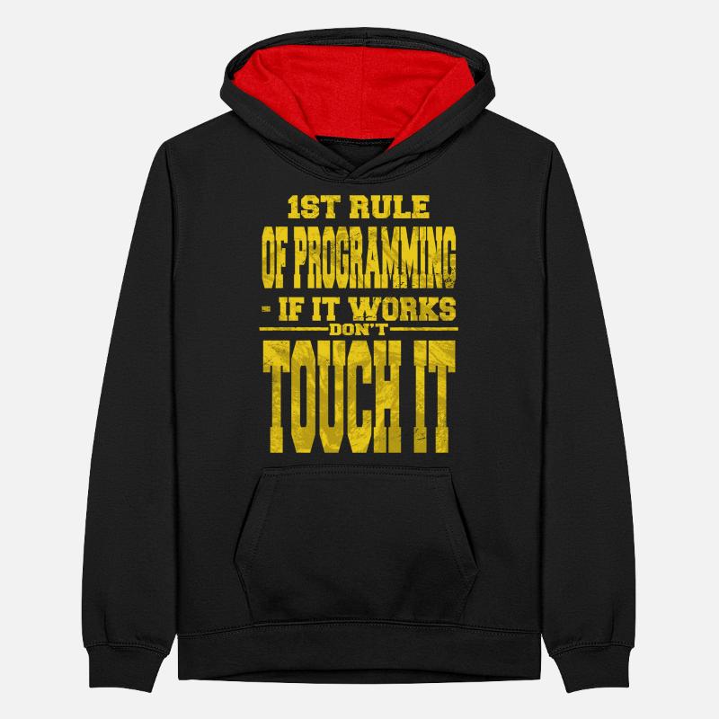computer programming humor backend developer Teenager Kontrast-Hoodie