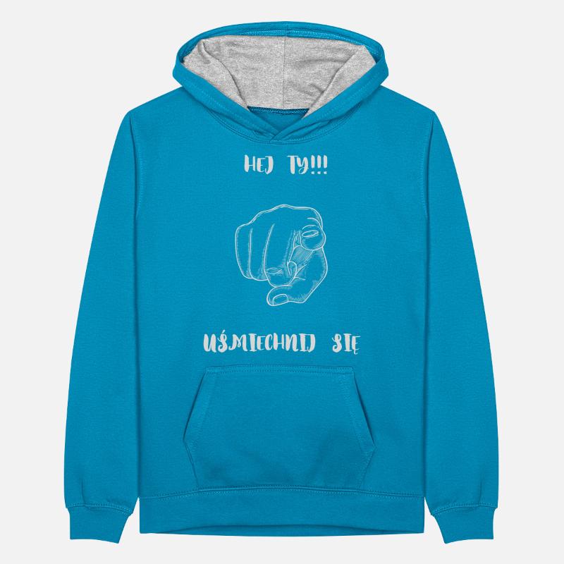 Hey, lächle. Teenager Kontrast-Hoodie