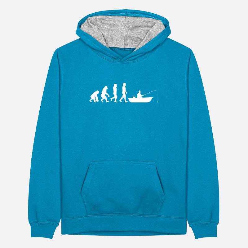 Evolution Bateau pêche Sweat à capuche contrasté Ado