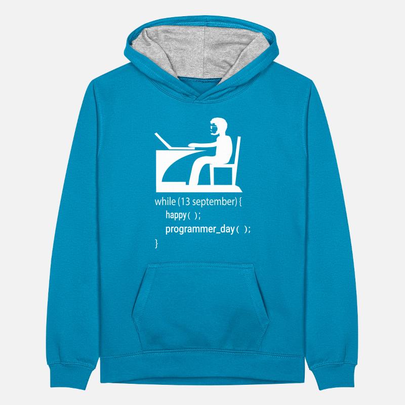 Software Developer Programmer Gift Teenager Contrast Hoodie