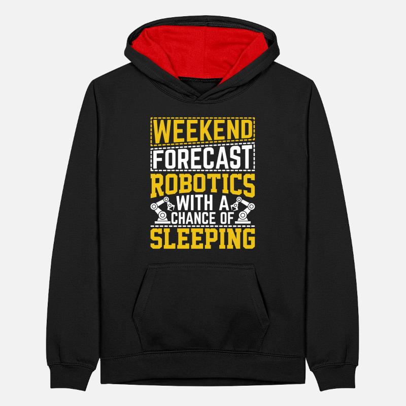 Robot Programmer Automation Technician Teenager Contrast Hoodie