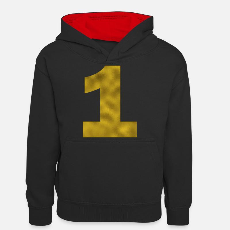 Anniversaire 1 an - Sweat à capuche contrasté Ado - noir/rouge