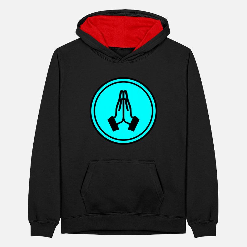 Praying hands circle Teenager Contrast Hoodie
