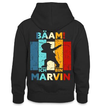 Marvin Geschenk Name Vorname Geburtstag - Teenager Kontrast-Hoodie - Schwarz/Rot - Hinten