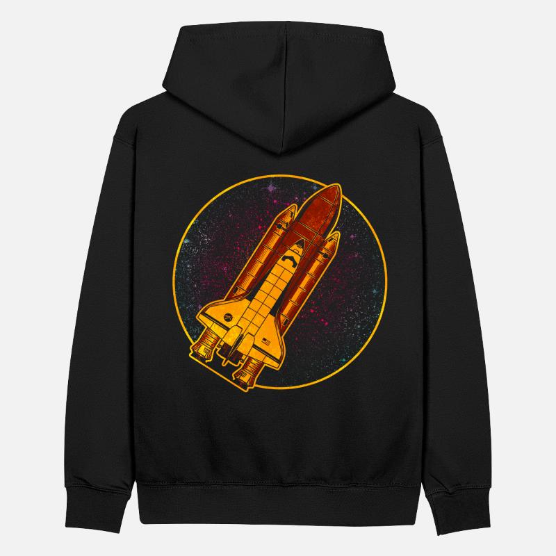 Space Shuttle Rocket Spaceship Teenager Contrast Hoodie