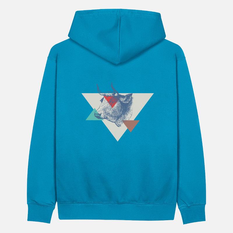 Conception de triangle de vache Sweat à capuche contrasté Ado
