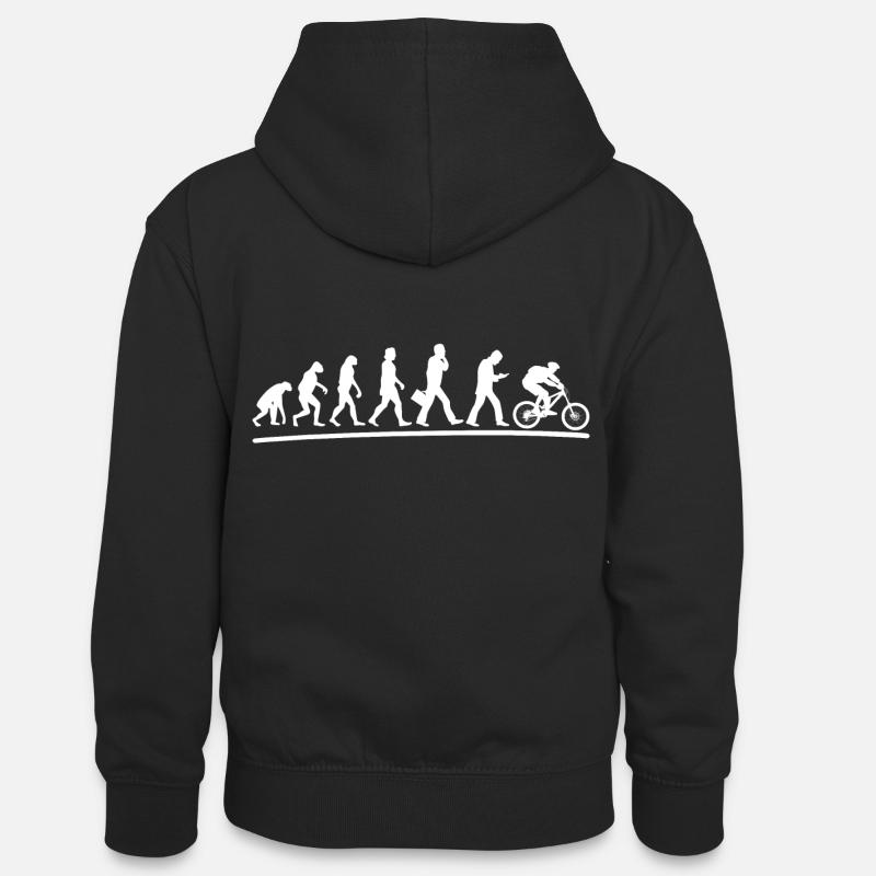 Evolution VTT Descente Courses cadeau - Sweat à capuche contrasté Ado - noir/rouge