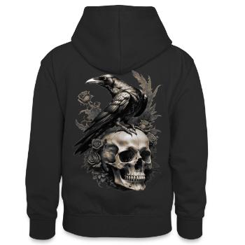 Dark Soul - Teenager Kontrast-Hoodie - Schwarz/Rot - Hinten