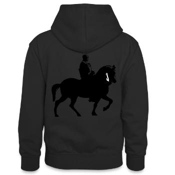 Pferd und Reiter | Ritter | Lanze Reiten Rüstung - Teenager Kontrast-Hoodie - Schwarz/Rot - Hinten