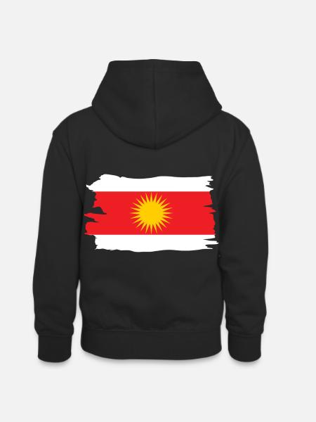 Exidxan flag Yezide jesiden Tausi melek gift - Teenager Contrast Hoodie - black/red