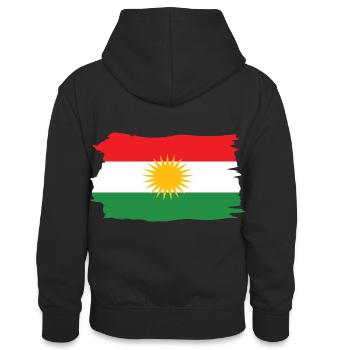 Kurdistan kurde kurde kurde drapeau chemise - Sweat à capuche contrasté Ado - noir/rouge - Dos