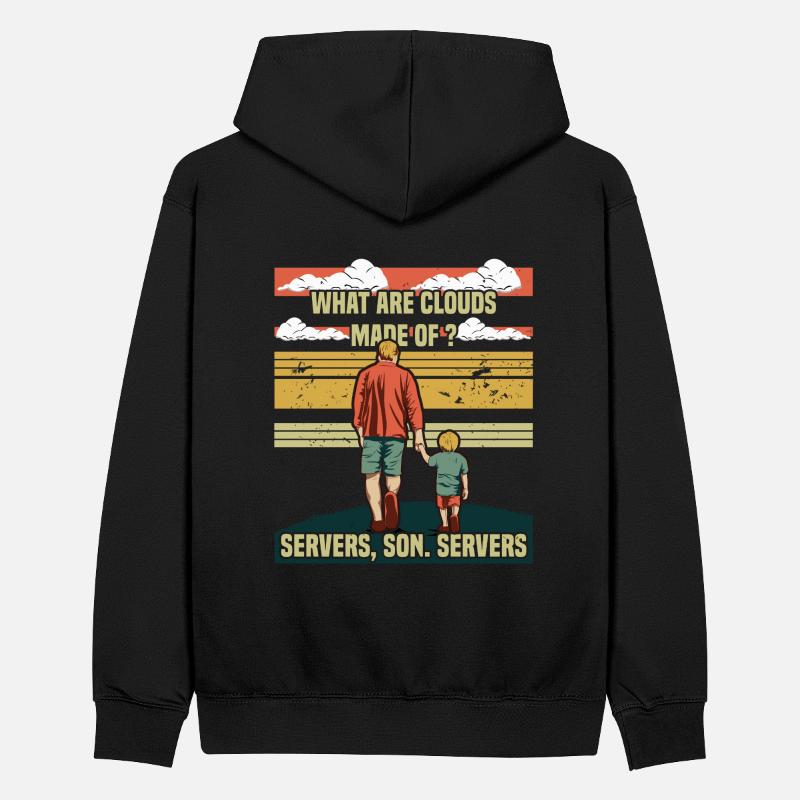 Programmeur Papa - Clouds Server Fils Sweat à capuche contrasté Ado