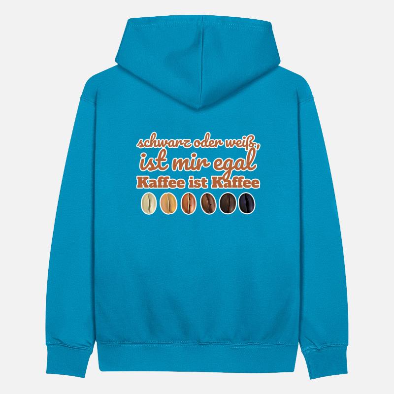 Kaffee Schwarz oder Weiß ist egal Teenager Kontrast-Hoodie