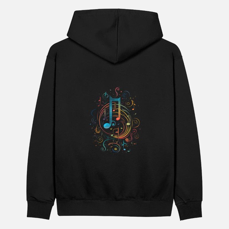 Notes de musique visualisée Sweat à capuche contrasté Ado