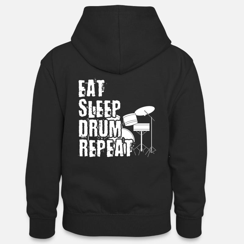 Batteur de batteur de batteur de cadeau - Sweat à capuche contrasté Ado - noir/rouge