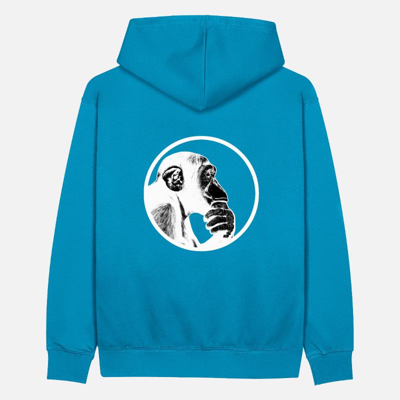 Think after monkey chimpanzee Teenager Contrast Hoodie