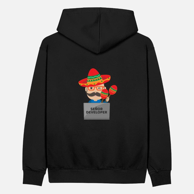 Señor Developer Senior Developer - Idée cadeau Sweat à capuche contrasté Ado