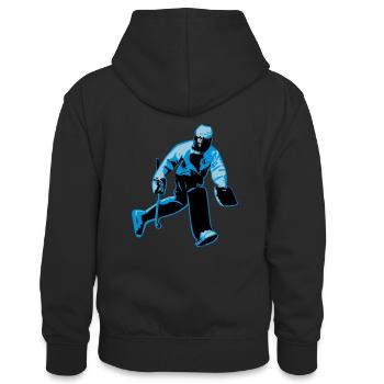 gardien de hockey sur gazon - Sweat à capuche contrasté Ado - noir/rouge - Dos