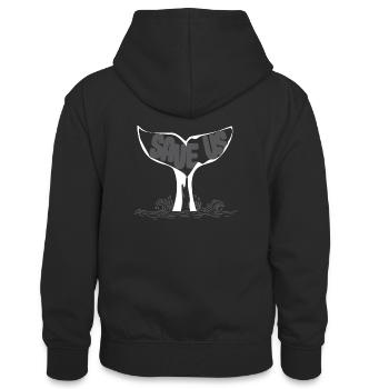 Whale - Teenager Contrast Hoodie - black/red - Back