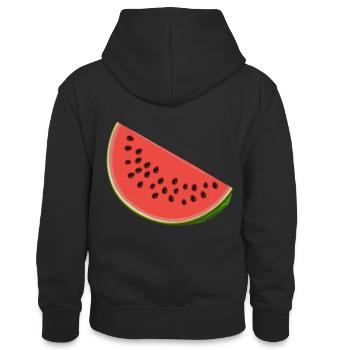 Pastèque aux graines - Sweat à capuche contrasté Ado - noir/rouge - Dos