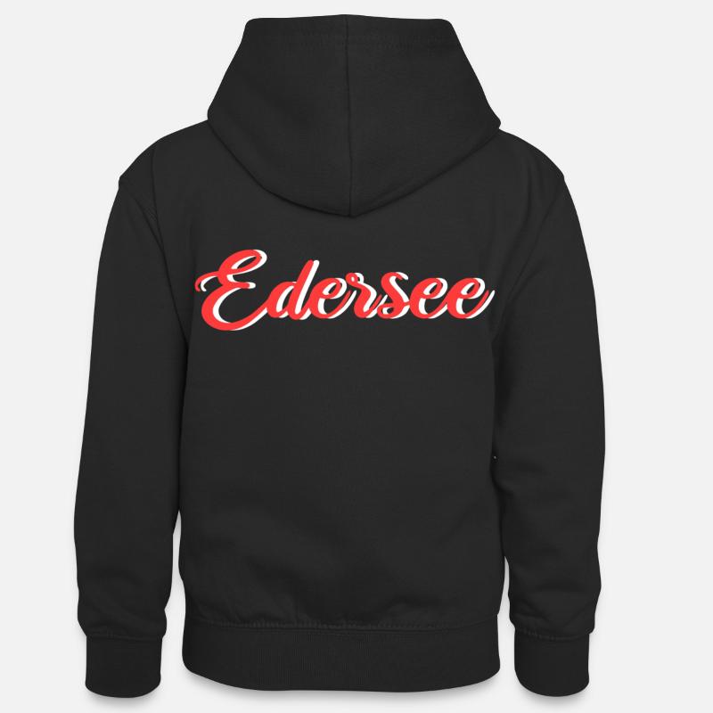 Edersee - Sweat à capuche contrasté Ado - noir/rouge