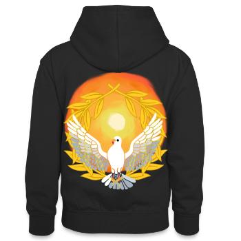 Sonnenlicht Taube Gott Jesus Frieden Schöpfung - Teenager Kontrast-Hoodie - Schwarz/Rot - Hinten