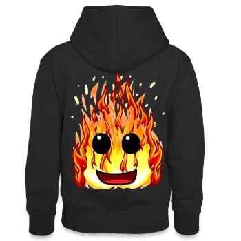 Feuer Hitze Flammen Inferno Gesicht Brand Berufe - Teenager Kontrast-Hoodie - Schwarz/Rot - Hinten
