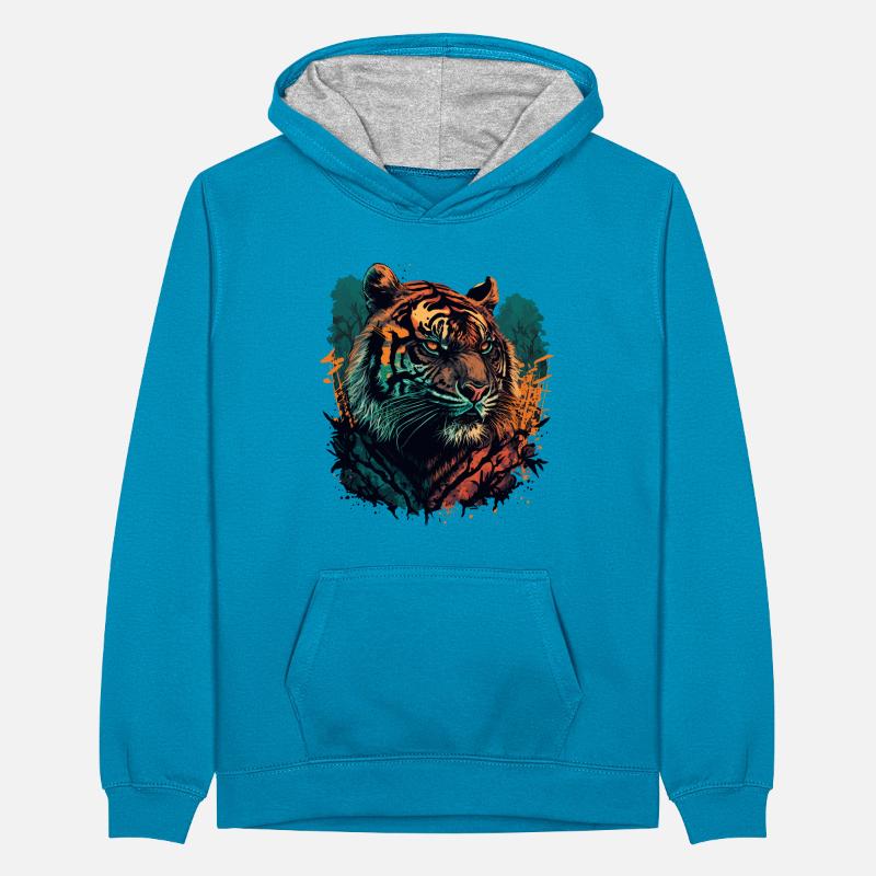 Sei ein Tiger Teenager Kontrast-Hoodie