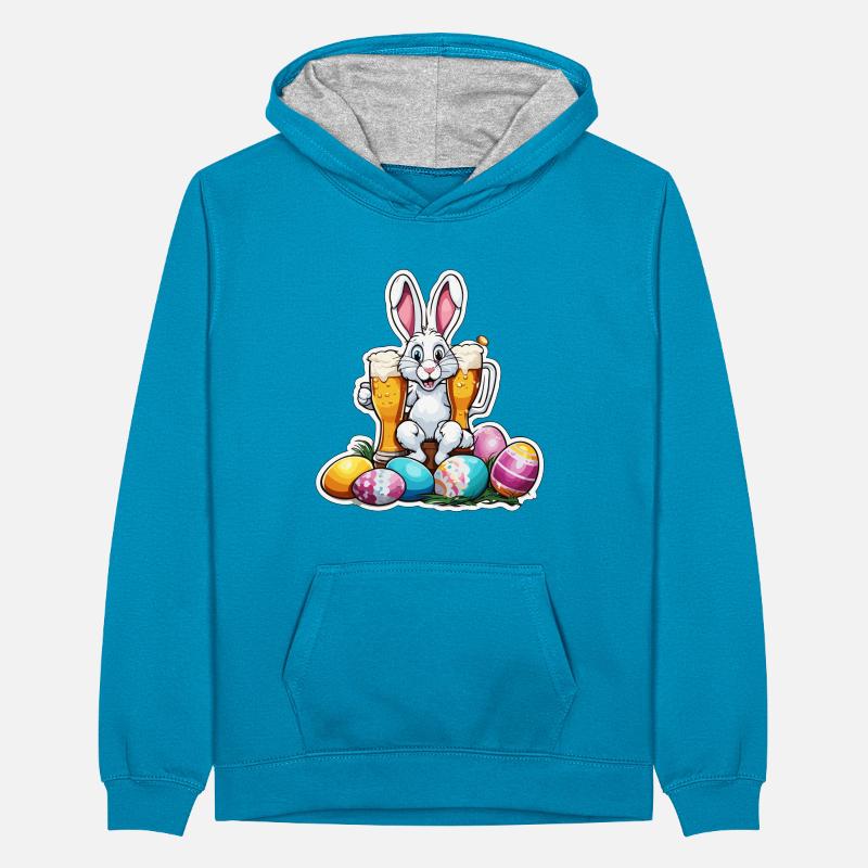 Easter Bunny / Easter / Eggs / Holidays / Easter Teenager Contrast Hoodie