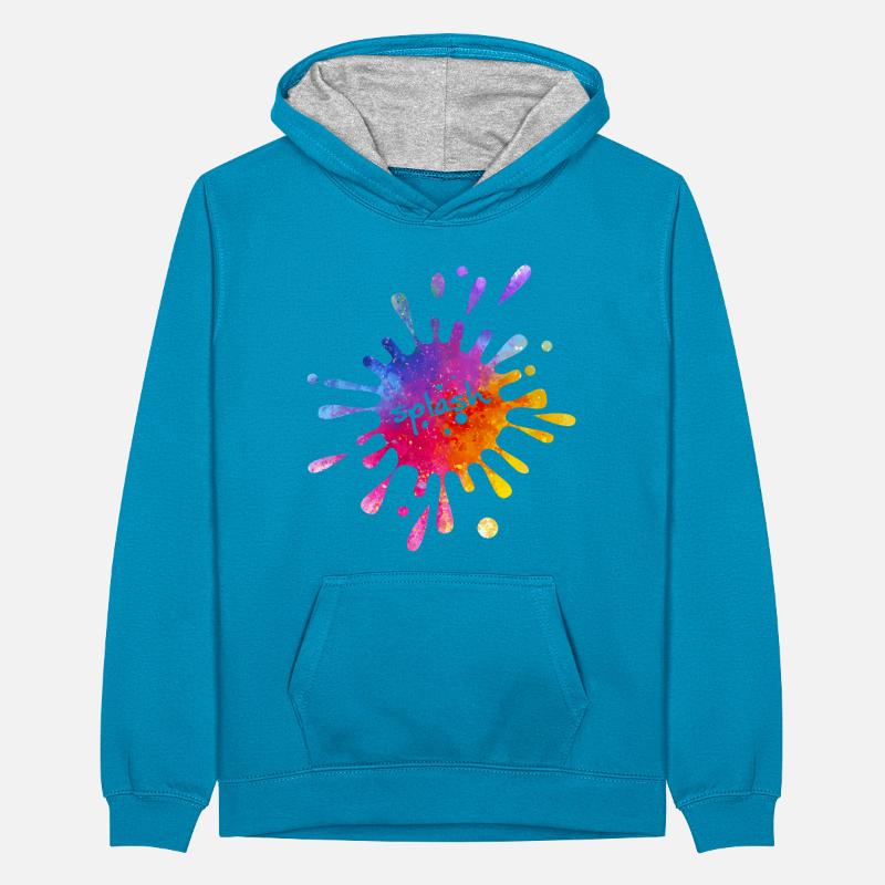 Splash - éclaboussure de couleur colorée Sweat à capuche contrasté Ado