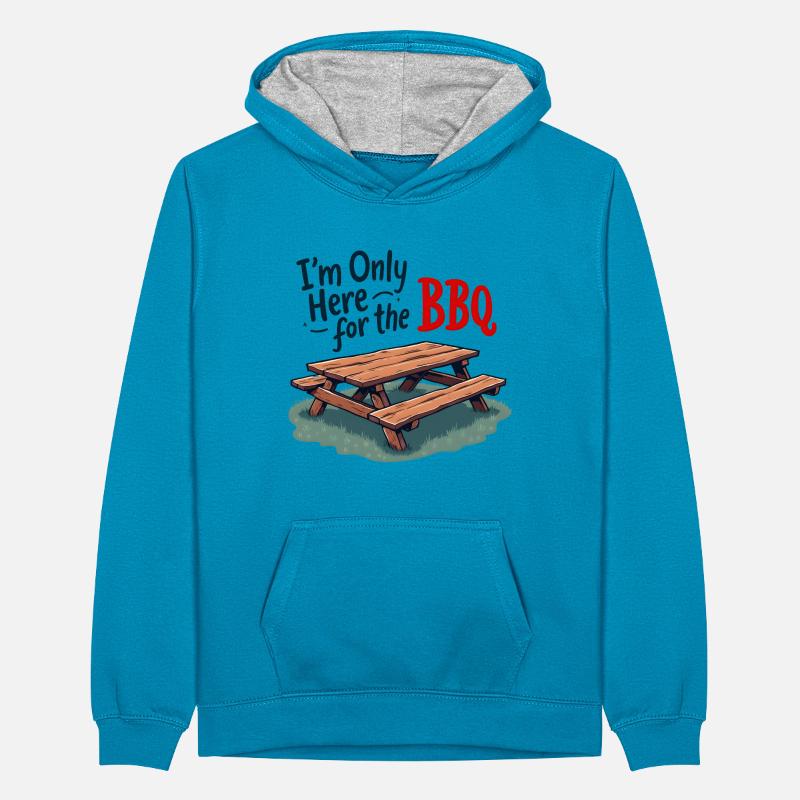 Only Here for the BBQ Teenager Kontrast-Hoodie