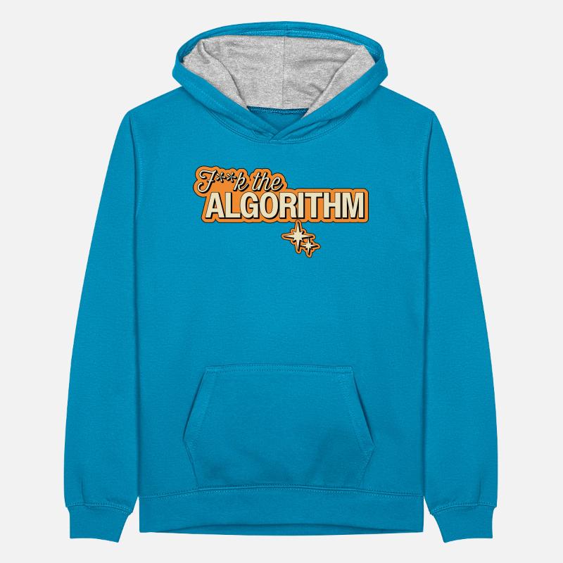 Fk the Algorithm – Digitale Rebellion Teenager Kontrast-Hoodie