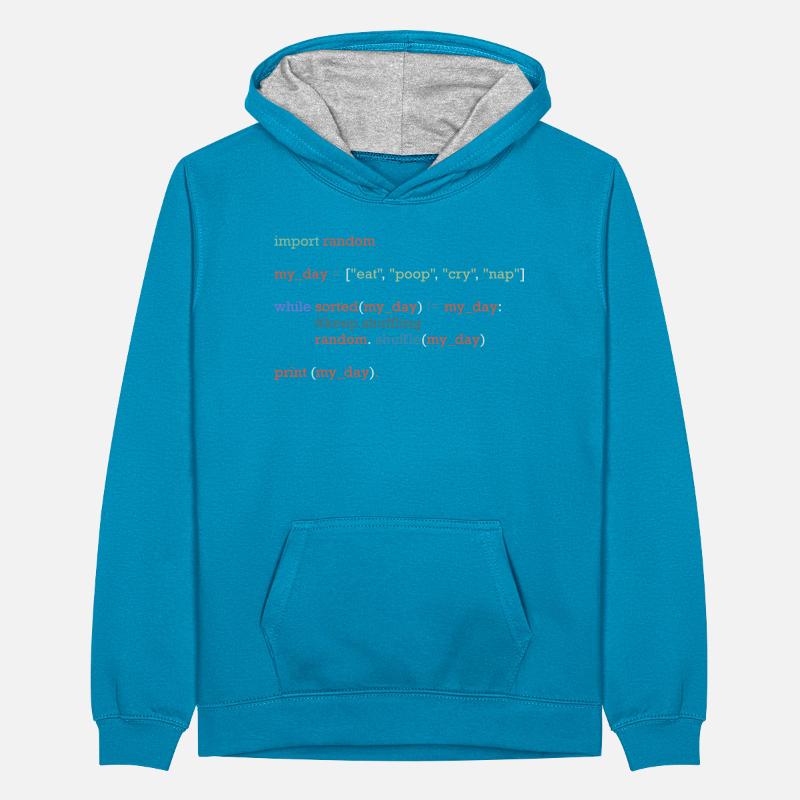 Lustiger Python-Code über den Alltag, Baby Teenager Kontrast-Hoodie