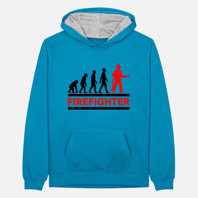 Évolution Pompier Héros Cadeau Cool Sweat à capuche contrasté Ado